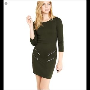 Express double zipper bodycon dress